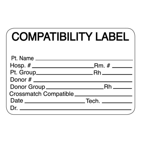 Label, Compatibility Label 2 X 3 White W/Black